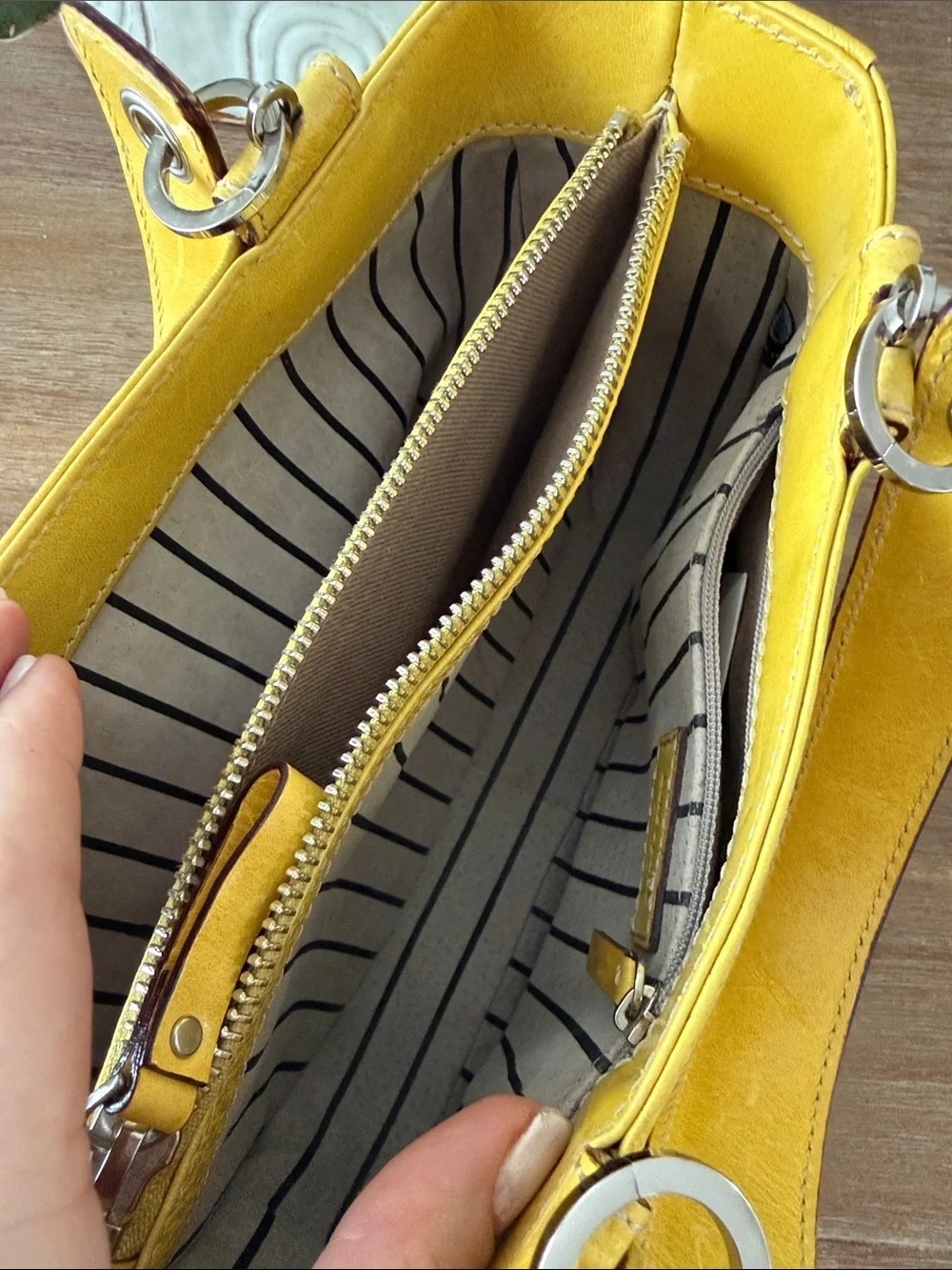 Kate Spade Yellow Pebbled Leather Hand Bag